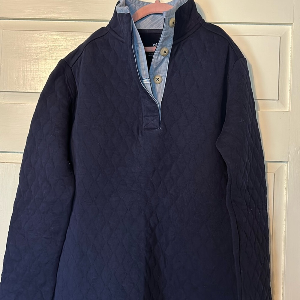 NWT Southern Tide nautical navy quilted mock neck pull over size XS